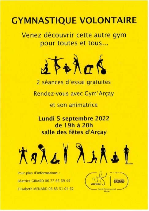 You are currently viewing Gym’Arçay à partir du lundi 5 Septembre 2022