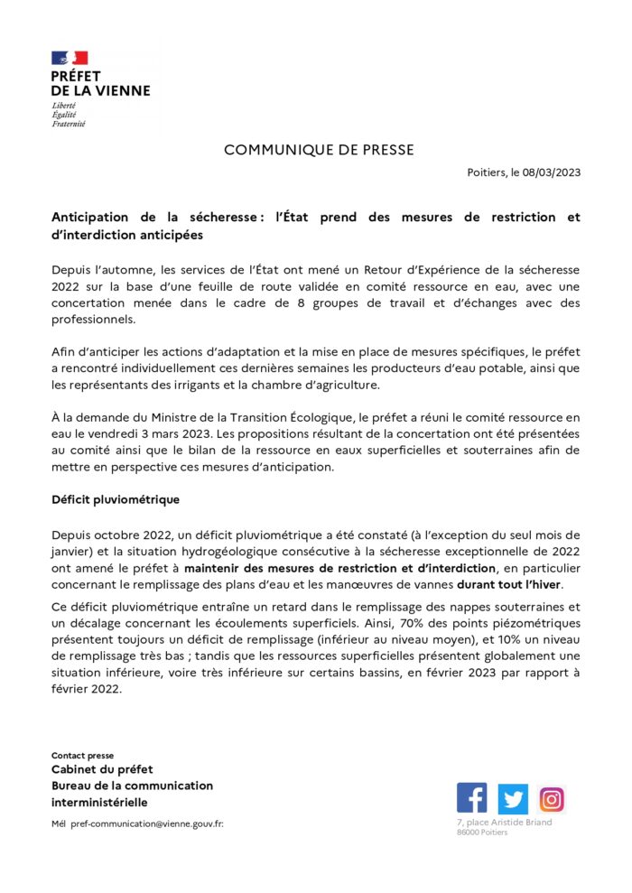 Lire la suite à propos de l’article Communiqué de presse